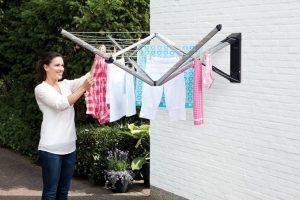 Étendoir à linge mural extérieur 24 mètres de corde à linge